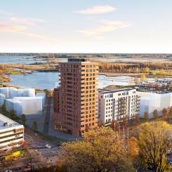 Illustration av Tullholmsterassen etapp två i området Tullholmen. Bild: SR-K AB