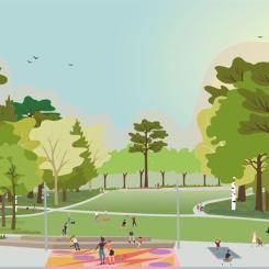 Järvastadens närpark. Illustration: White Arkitekte