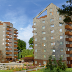 Visualisering av Skövdebostäders projekt i Södra Ryd. Bild: Teamfront AB