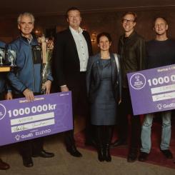 Fr. vä: Jan Skoldhammer, Stefan Björklund Novige, Johan Lindehag Ellevio, Lina Bertling Tjernberg KTH, Stefan Krook GoodCause, Claes Kollberg och Oscar Hållén Cemvision.